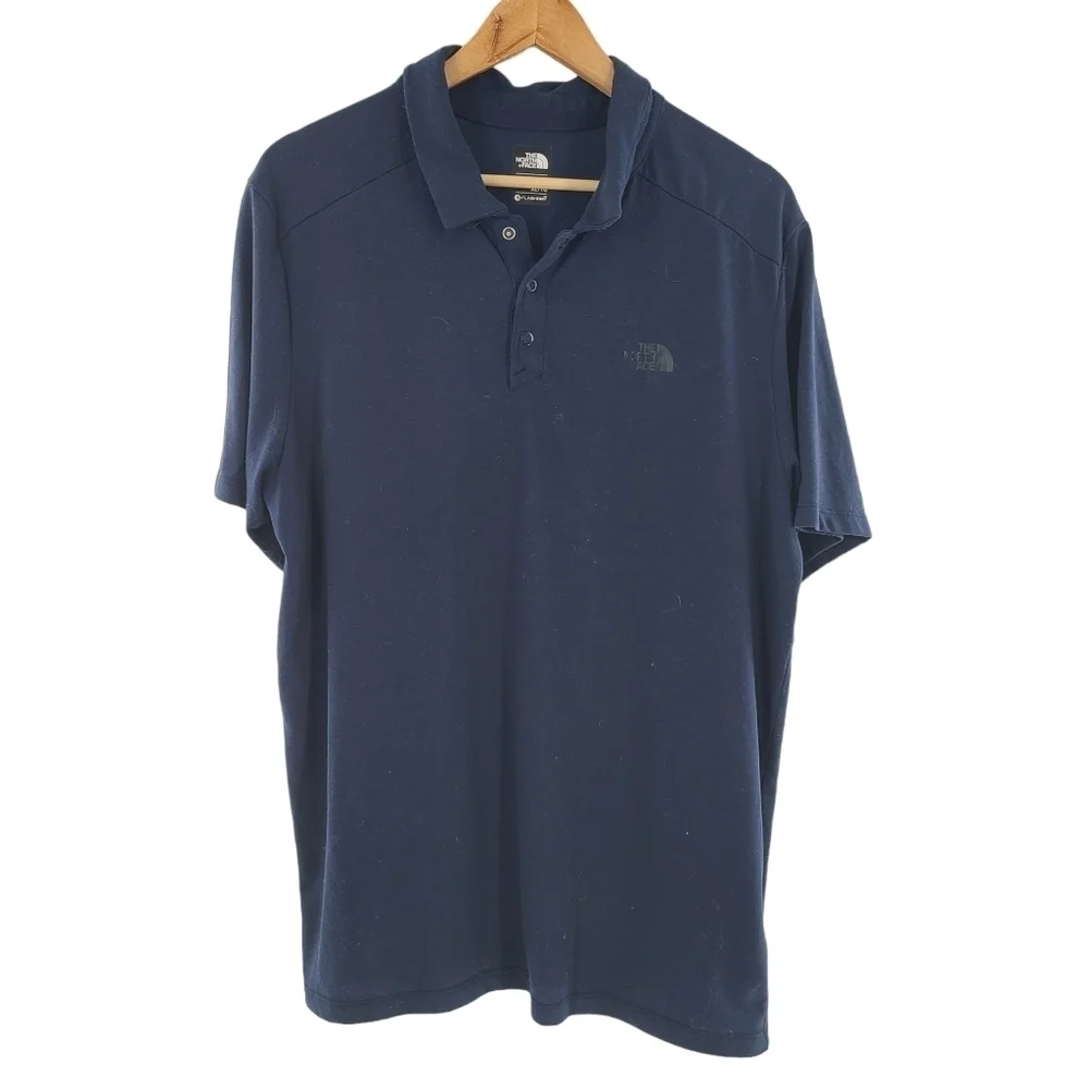 The North Face Polo Shirt Mens Sz‎ XL Blue Flash Dry Short Sleeve Outdoors Adult